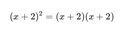 Ejemplo de la potenciación de polinomios