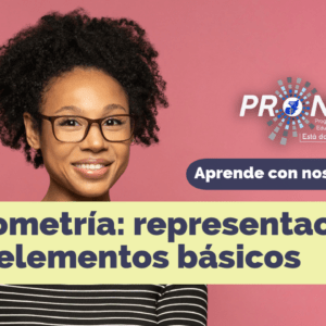 Una profesora que presenta una idea. El tema es "Geometría: representación de elementos básicos". Se lee la leyenda "Aprende con nosotros" del Programa Nacional de Educación Alternativa (Pronea).